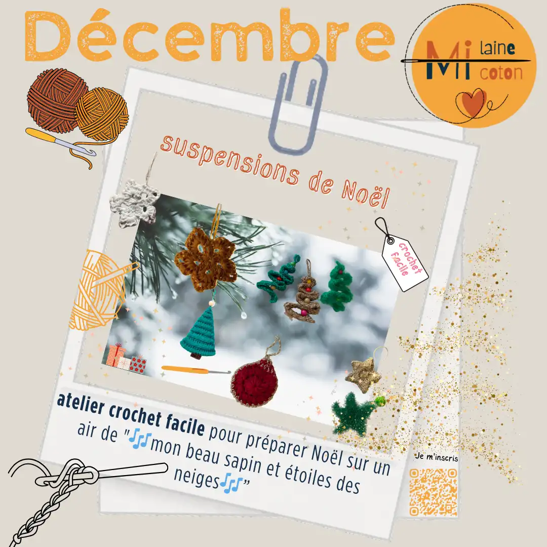ADM decembre suspensions Noel au crochet