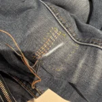 des points avant simple, un fil en couleur degradé qui fait tout le charme de la reparation