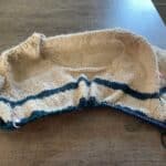 un projet de pull complexe qui prend vraiment forme ce mois ci avec l'ajout des rayures de ce modele tricoté d'une piece aux aiguilles circulaires