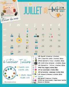 Juillet : Programme du mois par thème, jour, lieux et contacts
