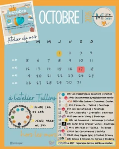 Lire la suite à propos de l’article Octobre Programme du mois par thème, jour, lieux et contacts